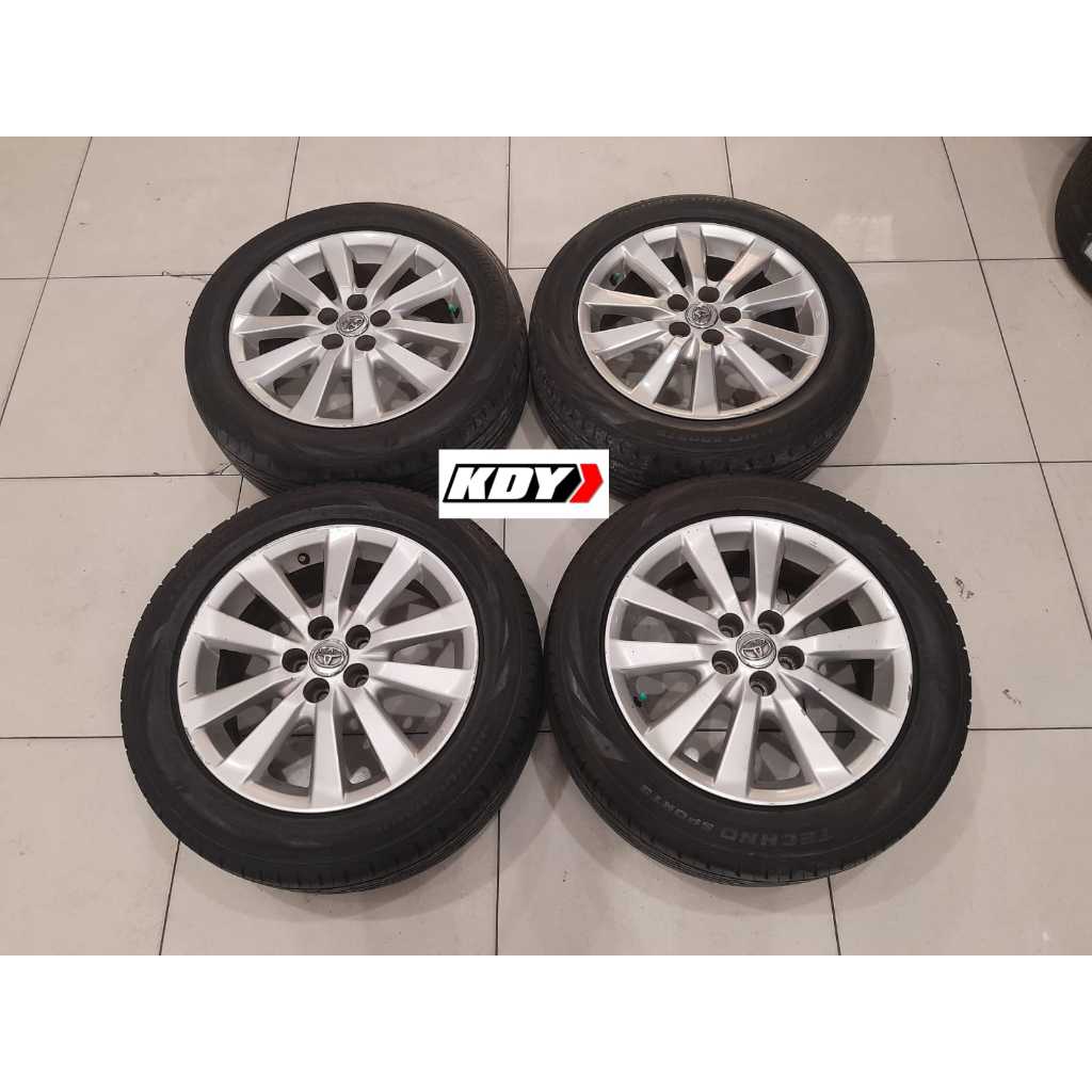 Velg Oem Standart ALTIS R16 pcd 5X100 SILVER + Ban Bridgestone 205 55 Ring 16 - Pelek seken copotan 