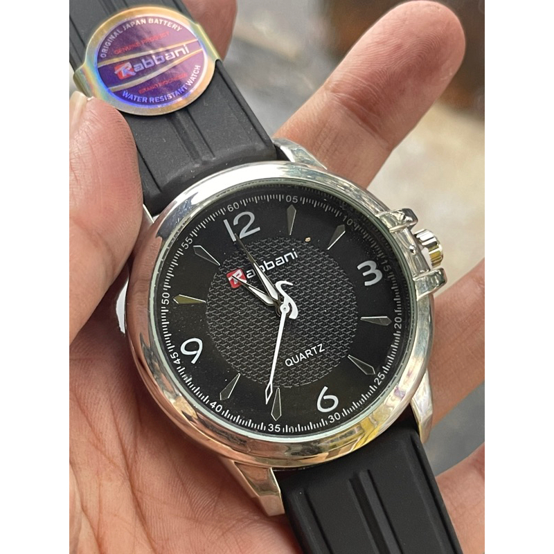 Terbaru. jam tangan analog pria rubber RABBANI Original