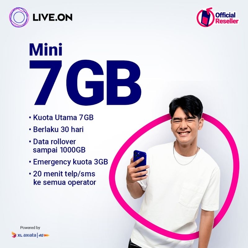 Kartu Live.On 7 GB + 1 GB bonus kuota (30 hari)