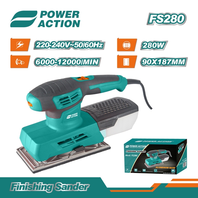 Power Action Finishing Sander FS280 Mesin Listrik Amplas Kayu dan Tembok | Mesin Penghalus Kayu