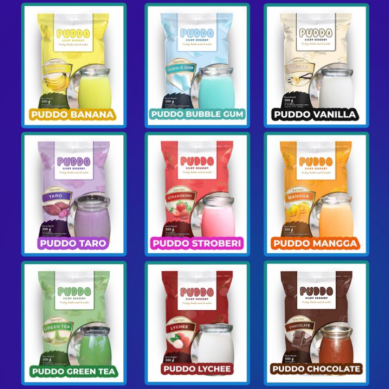 

[PRODUK HYICP78] Bubuk Silky Pudding Kemasan 500 gr -Banana -Coklat -Strawberry -Bubblegum -Lychee -Greentea -Vanilla -Taro -Mangga ➽Ready