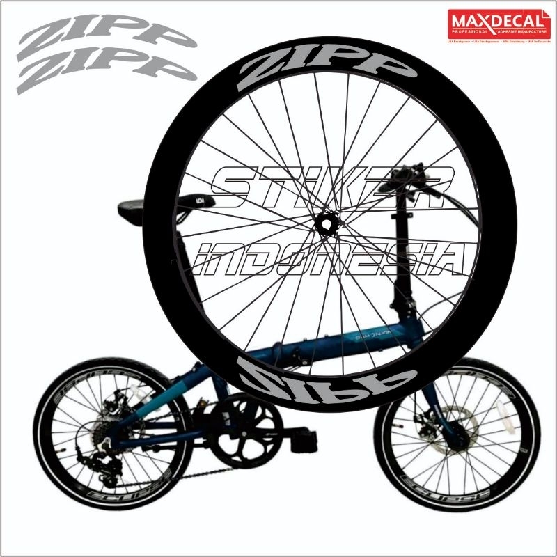 sticker rims zipp stiker velg zipp harga perbiji seli folding bike sepeda lipat ZIPP