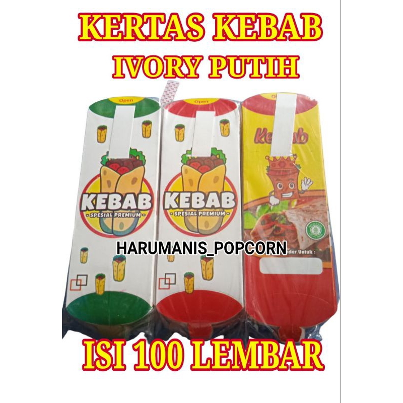 

Kertas kebab / Bungkus kebab / Kemasan kebab ivory putih