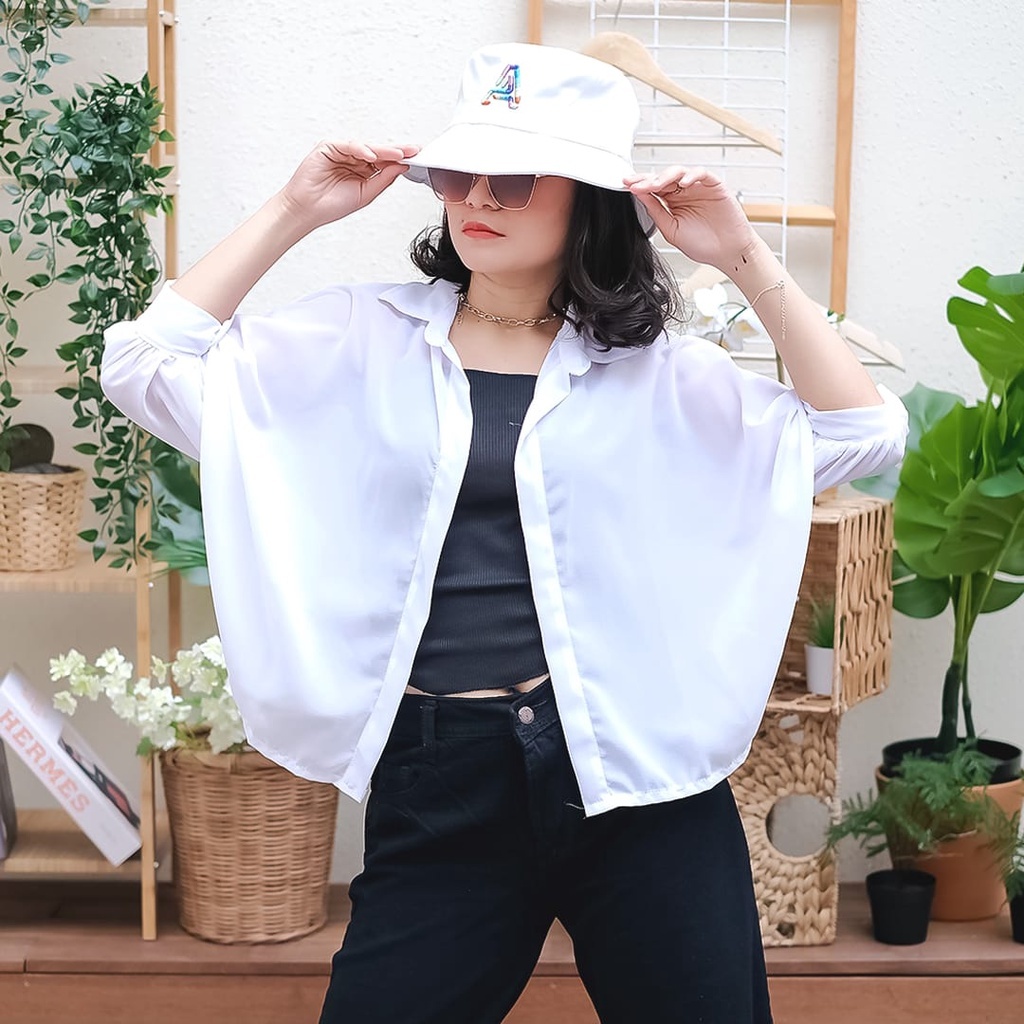 CARDIGAN YOLA BATWING BASIC OUTER ATASAN WANITA (size jumbo)