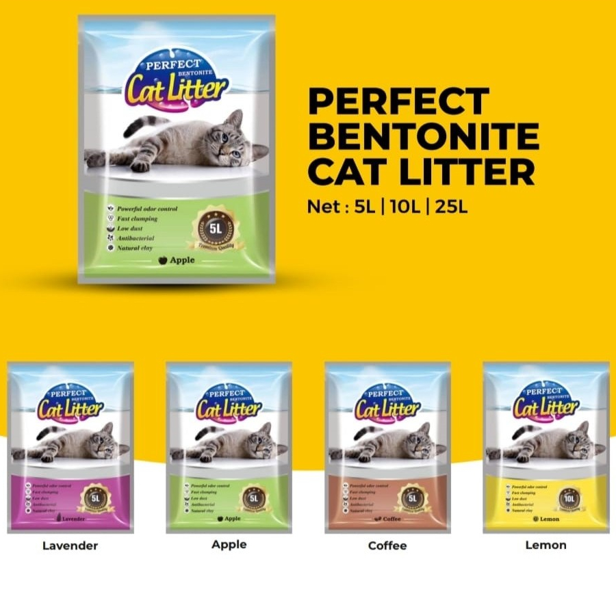 PERFECT 5ltr Import Bentonite Cat Litter - Pasir Impor Kucing Gumpal Wangi Perfect