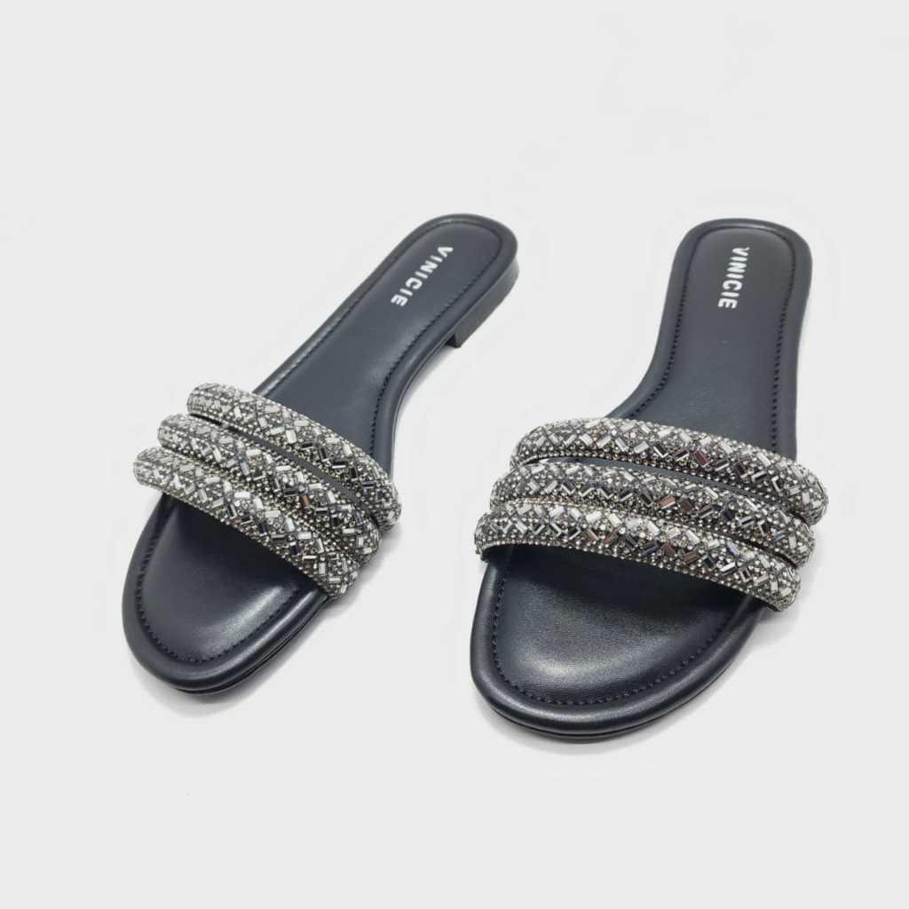 VINICIE Sendal Flat Wanita Slip on Terbaru / Sendal Flat permata