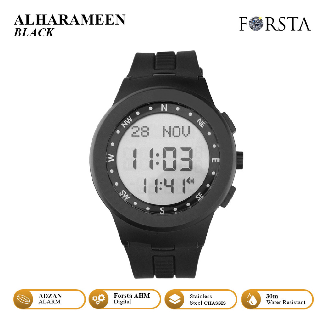 Jam Tangan Muslim Forsta Al Harameen Black