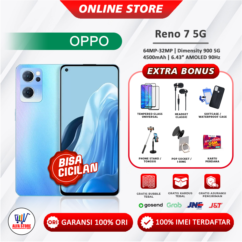 Oppo reno 7 5G ram 8/256gb reno 7 4G ram 8/256gb garansi resmi
