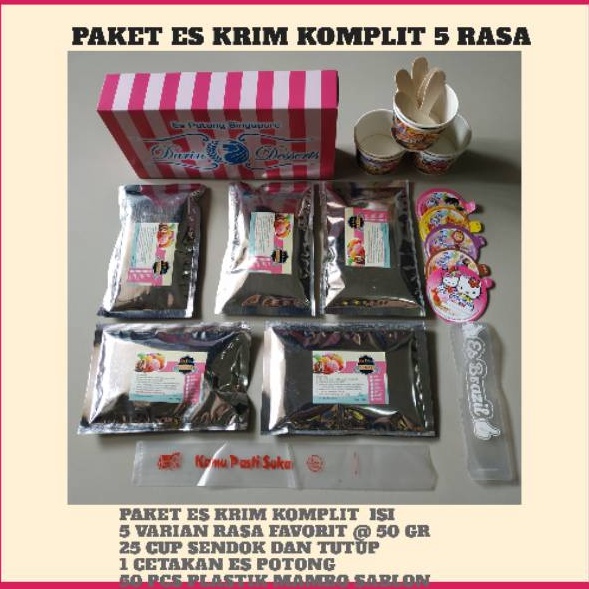 

NYTZ3719 COD ice cream paket 5 rasa komplit gratis plastik es mambo sablon dan plastik es pencil