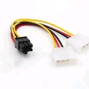 kabel konektor konverter power VGA 6pin to dual 2 molex