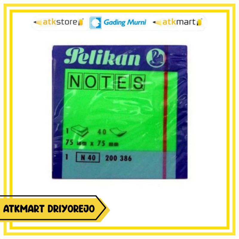 

PELIKAN POST IT TYPE 386 75X75MM GREEN - STICKY NOTES