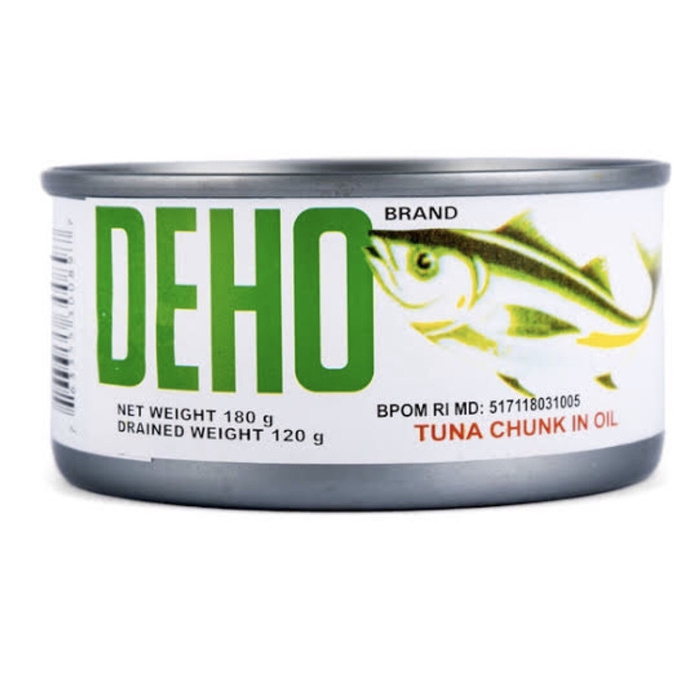 

Deho Tuna Chunk In Oil 180 gr - Ikan Tuna minyak dalam kaleng fress