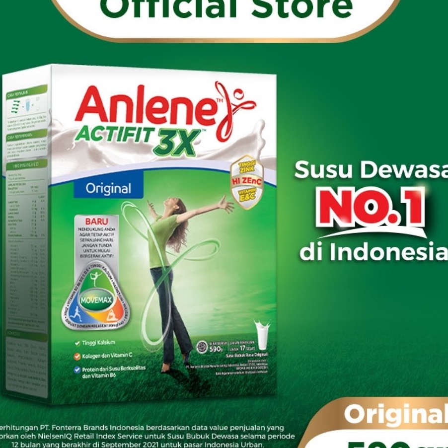 

LWTH7749 (COD )NEW_PRODUCT Anlene Actifit 3X Susu Bubuk Dewasa Original 590g - Nutrisi Tinggi Kalsium Untuk Tulang, Sendi, dan Otot