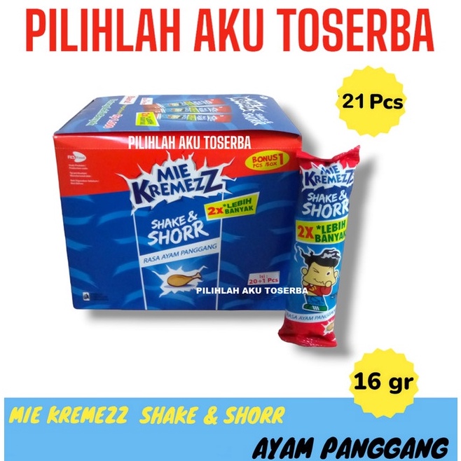 

BBWT7504 HOT Mie Kremezz Shake & SHORR Rasa AYAM PANGGANG BOX - ( HARGA 1 BOX )