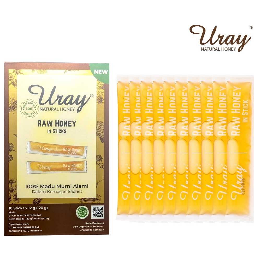 

[♥H78@] Madu Uray Stick Sachet Asli Murni | Ginger Madu Hutan Nutrisi Natural Honey Madu Uray 10 Sachet - Raw Honey Honey & Ginger In Stick 120gr Order Saja Gan