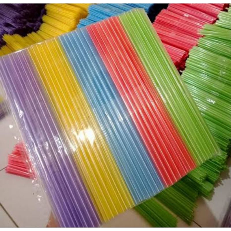 Sedotan Plastik warna warni