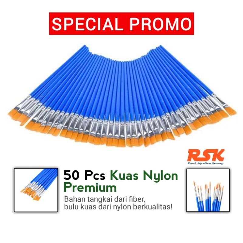 

50pcs Kuas Lukis Set Paintbrush Paint Brushes Kuas Cat Minyak Dan Air