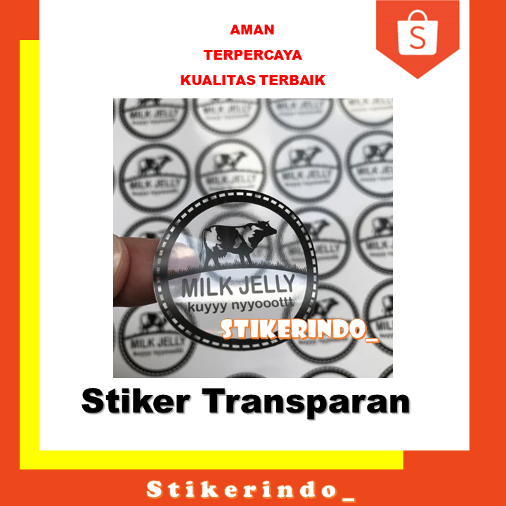 ECER Stiker Transaparan | Label transparan | Label makanan | Label souvenir | Label transparan