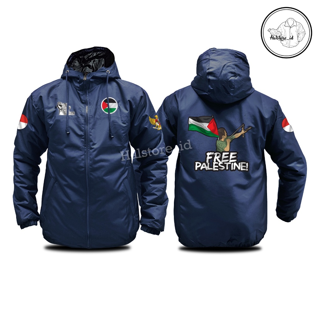 Jaket Eleganter Berlogo #FREEPALESTINE / Jaket Keren Logo Bisa Custom