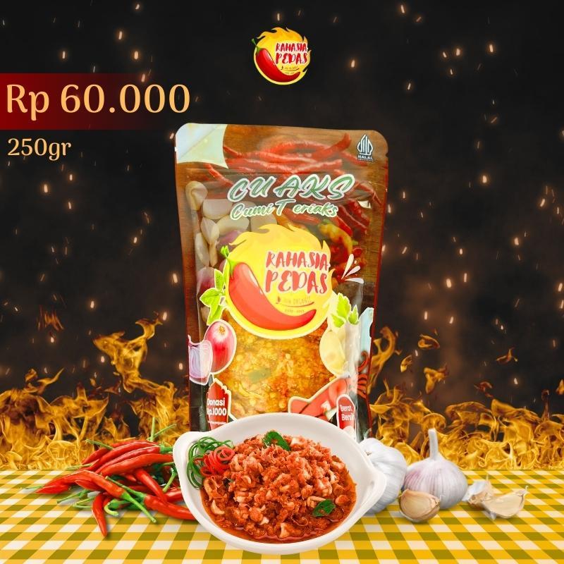 

Rahasia Pedas Sambal Sambel Cumi Teriaks Cuaks Asin Lauk Makan Pedas Enak Halal Original Pouch 250gr