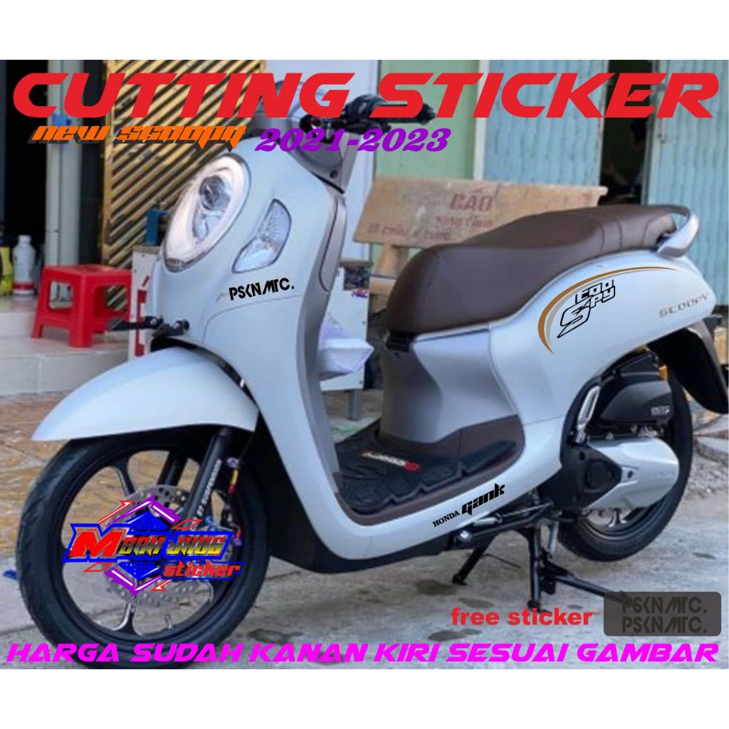 cutting stiker honda scoopy, list scoopy, scoopy new body putih
