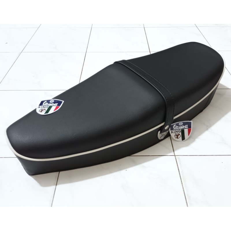 Jok panjang vespa PIAGGIO lis putih lis hitam MBtech Fullper super sprint vbb px ps