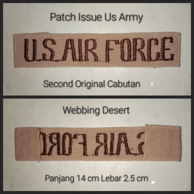 Patch Tab Tape Issue Us Army USAF Desert for 3DCU Chocochip BDU