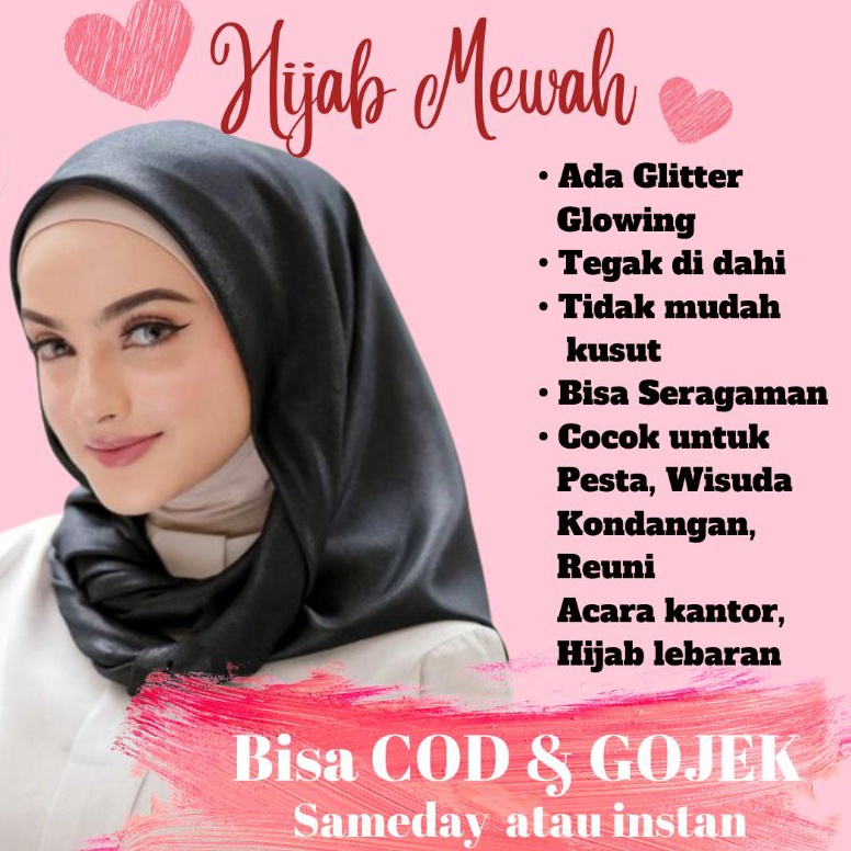 Viral.. JILBAB GLOWING SEGIEMPAT LUXURY PLAIN UMAMA WISUDA SHINAR GLAMOUR NUR SINAR GLITTER