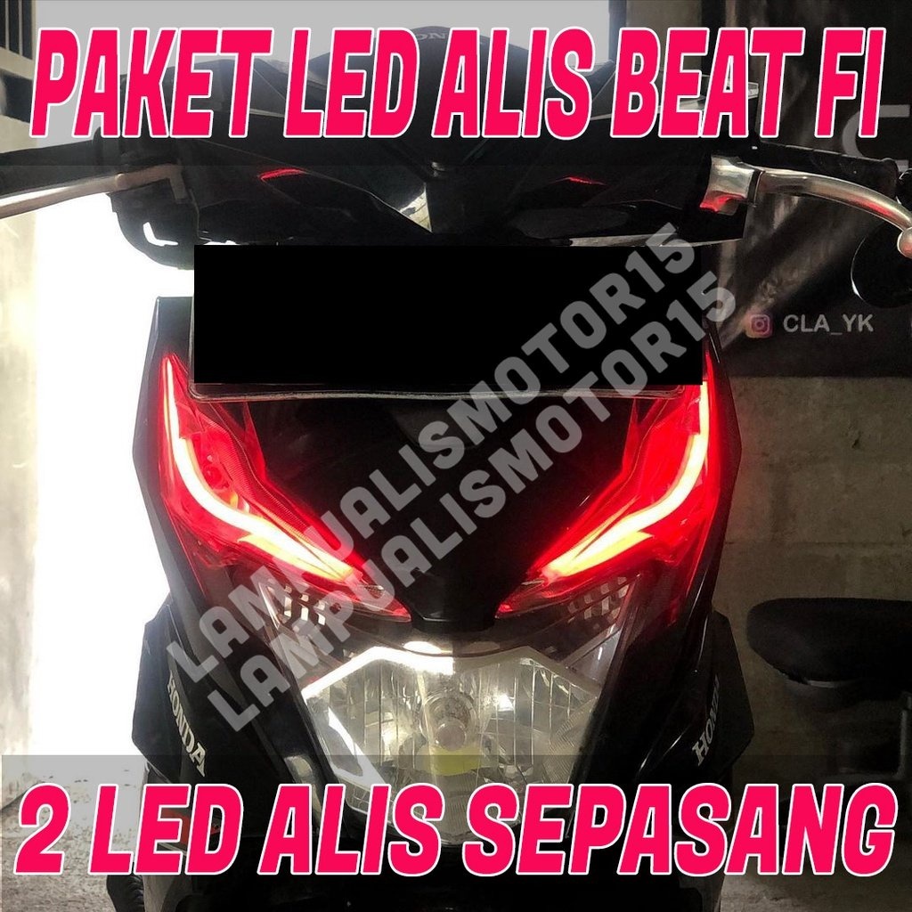 PAKET LAMPU ALIS BEAT FI SATU PASANG LED ALIS BEAT NON BINTIK - SIAP PAKAI
