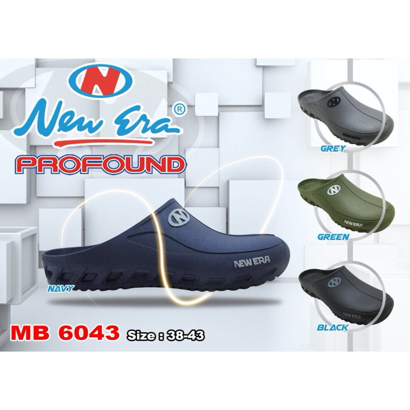 SEPATU SANDAL SLOP KARET PRIA NEW ERA 6043 SIZE 38-43 10% ORIGINAL BY NEW ERA