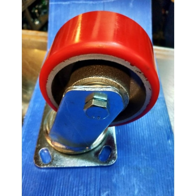Terbaru Roda Troli 4 Inch - 5 Inch Rhj-Tw.Iron Caster Untuk Beban Berat,Bahan Pu-Ball Bearing Warna