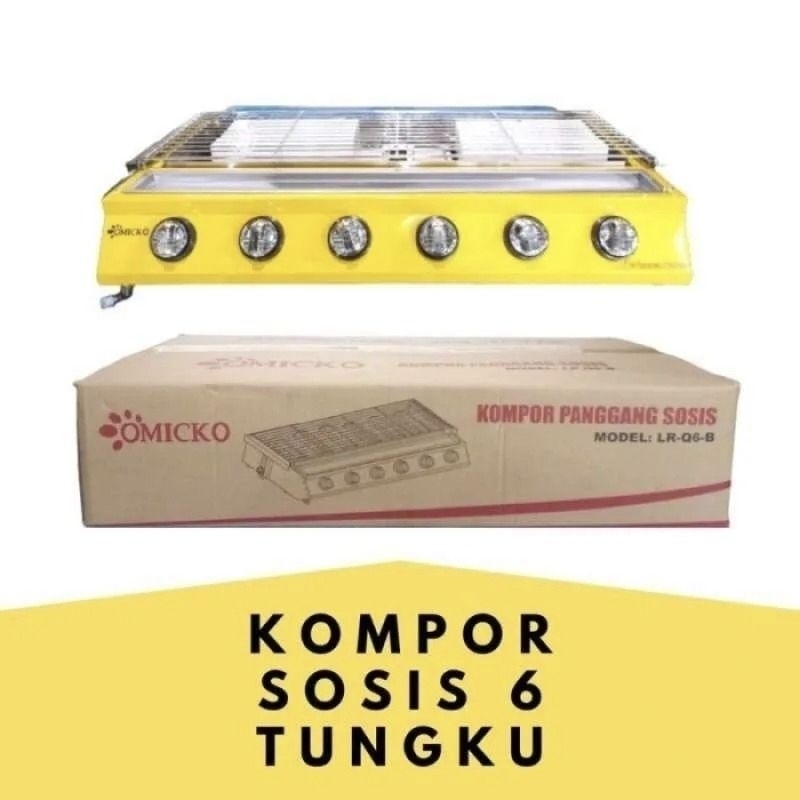 Kompor Panggang BBQ / Pemanggang / Griller Sosis 6 Tungku OMICKO SNI