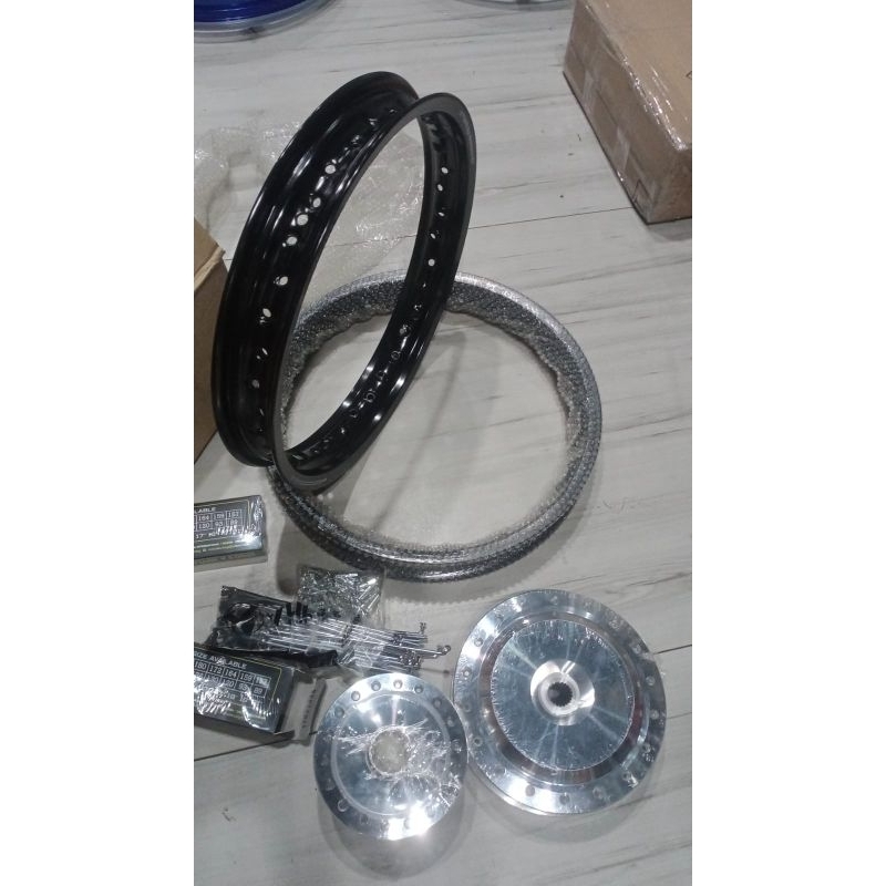 Velg Aloy Titan 14 x 160 Hitam kilat Tromol sys Crome Beat Scoopy Vario Set Jari Vultus crome