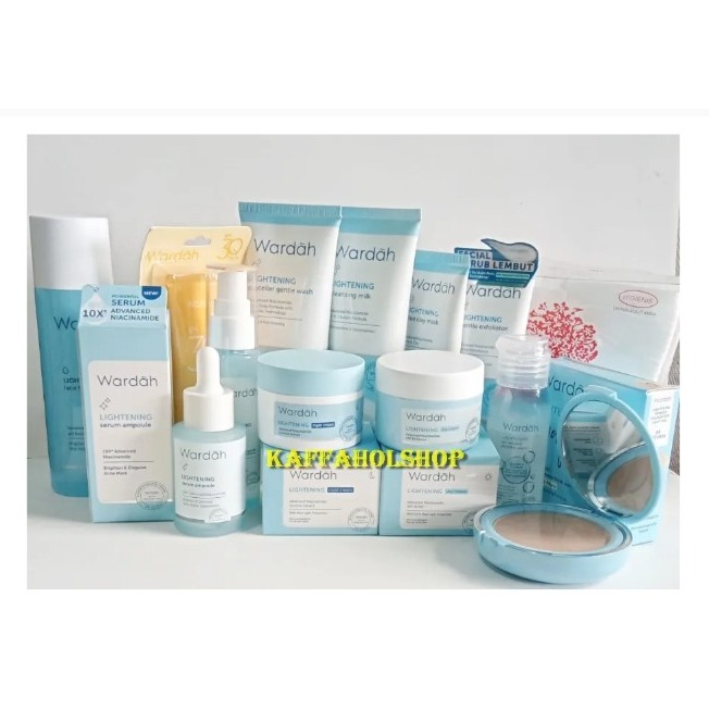 Wardah Set Paket Lengkap Lightening Series 12 Produk Gratis Kapas