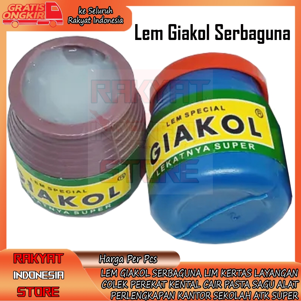 

Lem Giakol Kertas Layangan Sagu Pasta Elem Lim Putih Colek Kental Instan Cair Perekat Prekat plekat Karton HVS Art Paper Layangan Perlengkapan Atk Sekolah Kantor Super Glue FRZ Kecil Multifungsi Serbaguna