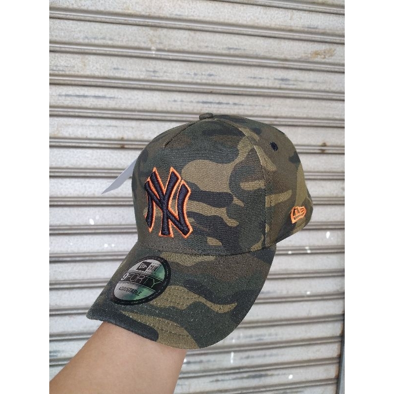 TOPI BASEBALL NY ARMY BORDIR HITAM ORANGE / BASEBALL CAP MLB NY NEW YORK