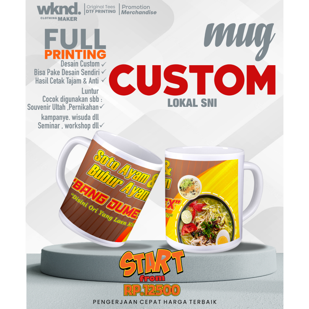 Cetak MUG CUSTOM MUG SABLON SATUAN
