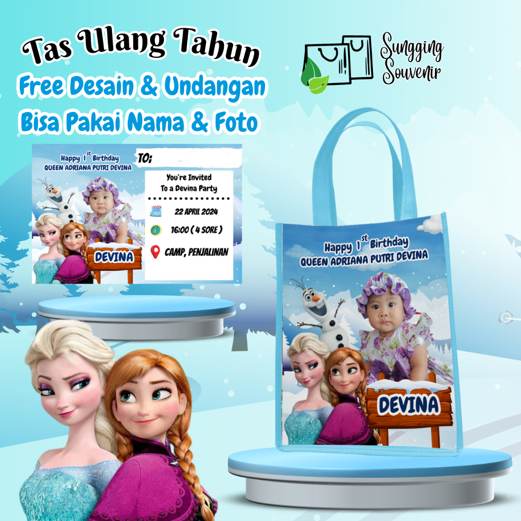 

50 Tas Snack Ulang Tahun Free Undangan Anak Bisa Custom Goodiebag Murah Muat Kfc