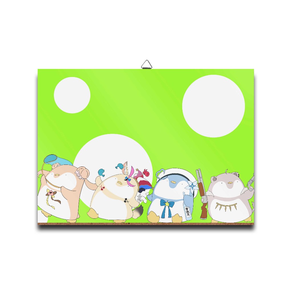 Poster dinding kayu anime vtuber HOLO JP PENGUIN DOLL GEN 5-HOLO JPmaterial MDF