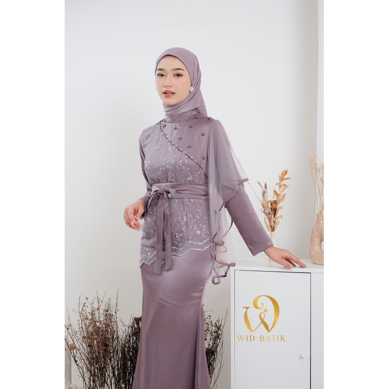 Ready Jumbo / Almahira Silk Dress Kondagan Seragam Bridesmaid Satin Kombinasi Brokat Model Malaysian