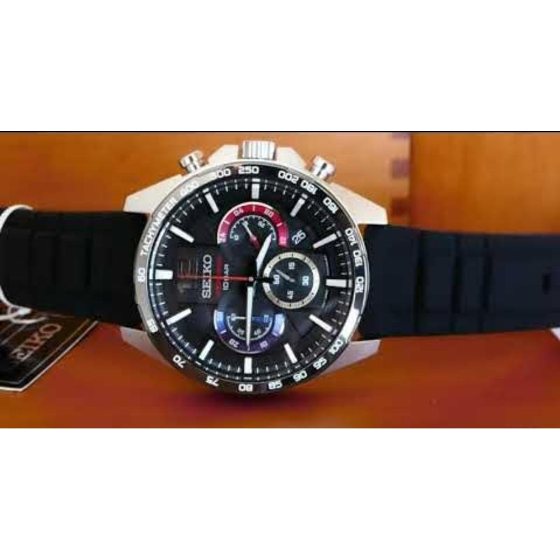 Seiko SSB347P1 Chronograph Jam Tangan Pria Neo Sport Hitam 43.9mm