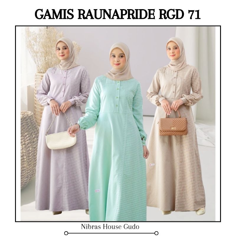 RAUNA GAMIS RGD 71 LIGHT GREEN// SOFT PURPLE//MILO TERBARU BEST SELLER