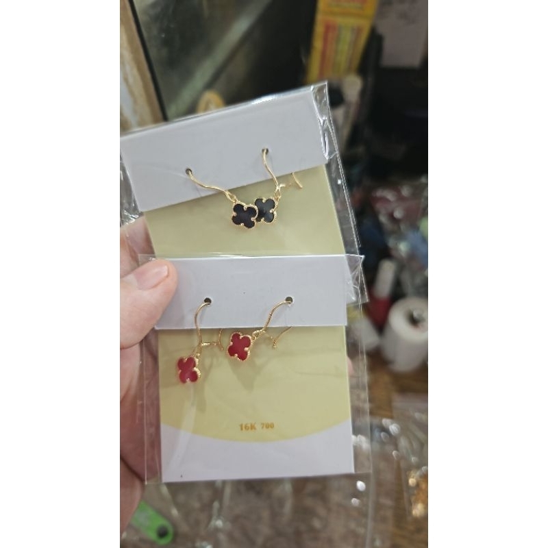 Anting gantung bunga kuning kembang kendari emas asli 700 70% 16K polos