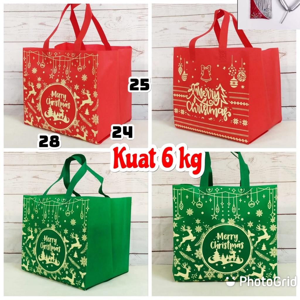 

Konig Tas Hampers Natal 28x40 x24 Tas Spunbond Christmas Hamper Bingkisan Parcel Sembako Kuat 6kg