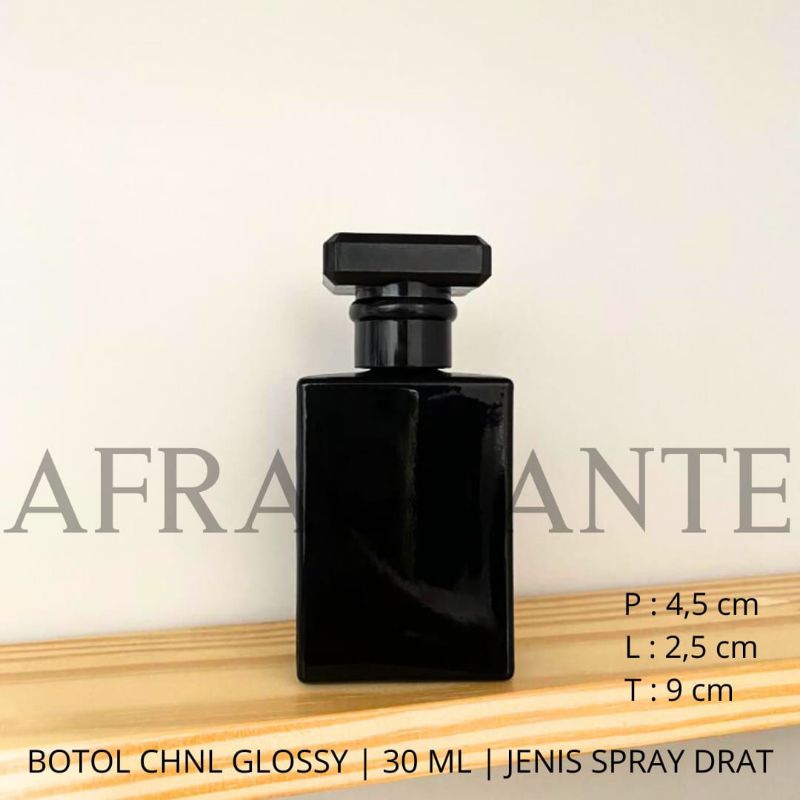 botol parfum chnl 30 ml hitam glossy drat- botol parfum isi ulang kotak hitam 30 ml- botol parfum chan* 30 ml- botol parfum mewah 30 ml