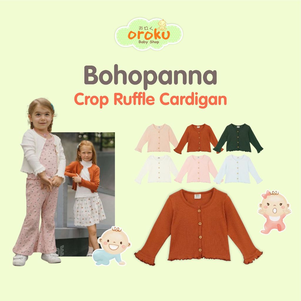 BOHOPANNA CROP RUFFLE CARDIGAN / CARDIGAN / OUTER ANAK PEREMPUAN 2