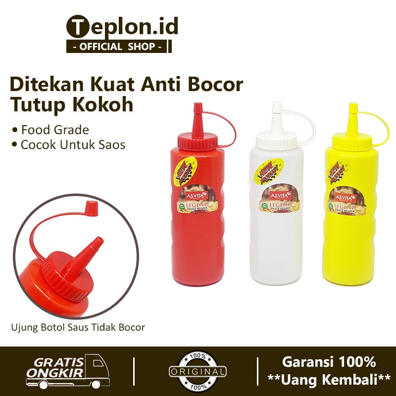 Asvita Botol Saus | Tempat Saos Sambal Mayonaise Kecap
