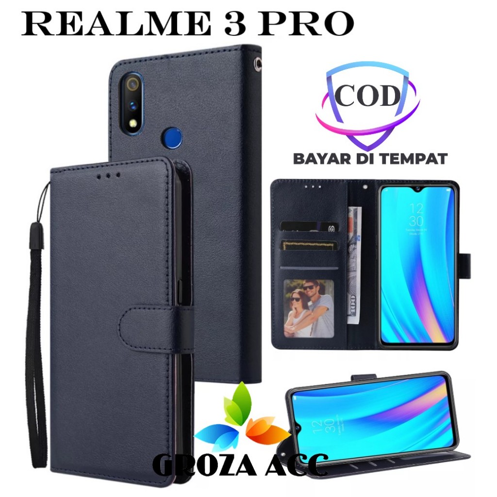 Flip Case REALME 3 PRO Case Wallet Kulit Casing Dompet Case Wallet Leather Flip Case REALME 3 PRO Ca