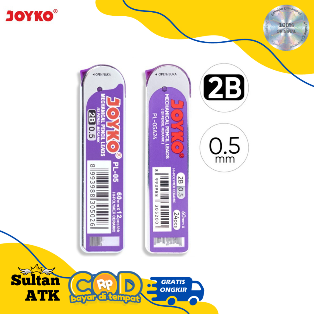 

ISI PENSIL MEKANIK 0.5 2B / PENCIL LEAD JOYKO PL-05 2B