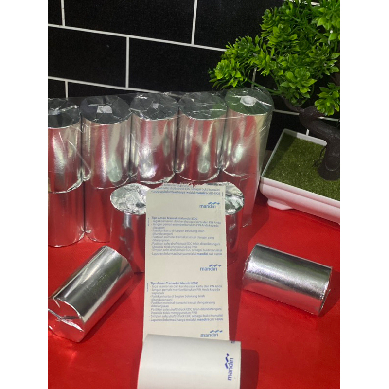 

Kertas Struk Thermal Logo Mandiri 57x40mm Paket 10 Roll